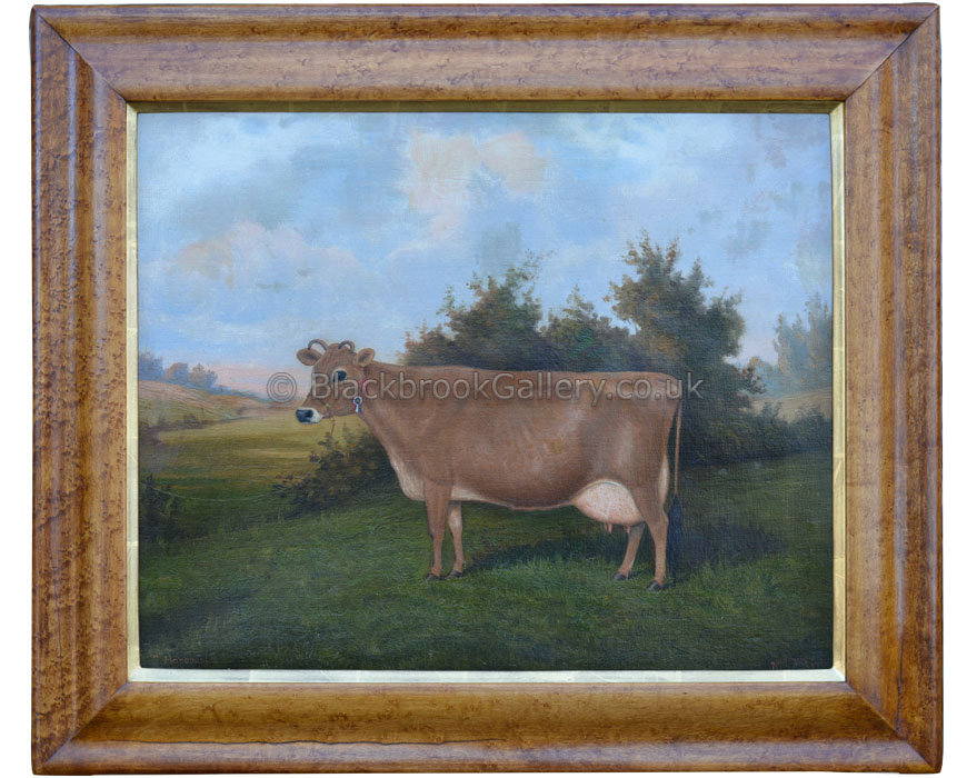 Prize Jersey Cow Monomint by William Albert Clark Naive Animal Painting