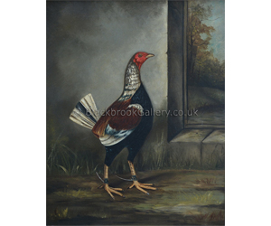 Hilton Pratt, Old English Game Cock, Antique Animal Painting