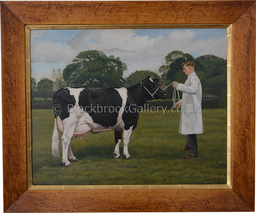 Portrait of a British Friesian Cow signed M. Weirs