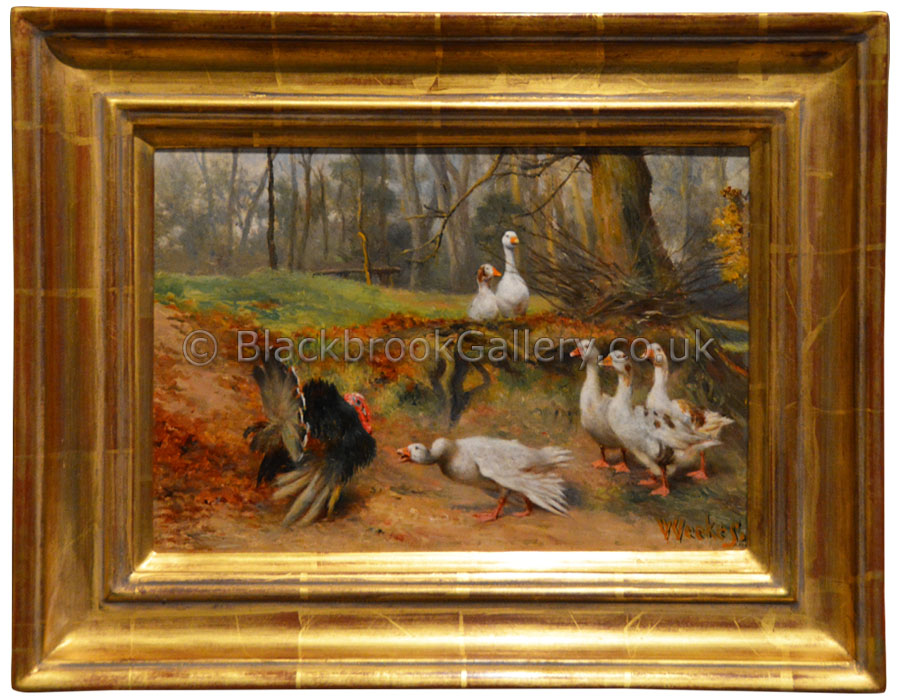 The Confrontation Framed, Antique Animal Paintings