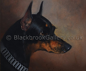 Manchester terrier by John Alfred Wheeler naive animal paintings