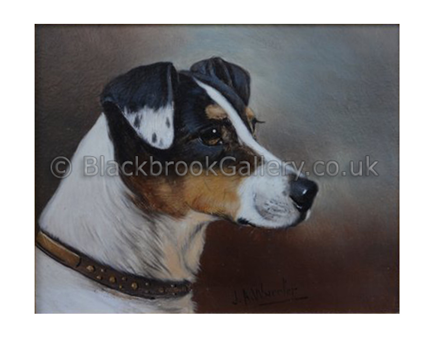 Portrait of a jack russell terrier by John Alfred Wheeler antique animal paintings