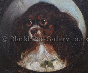 Study of king charles spaniel by Benjamin Waterhouse Hawkins naive animal paintings
