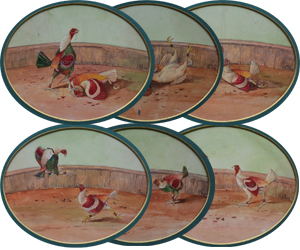 The Set To by J.E. Dean Naive animal paintings