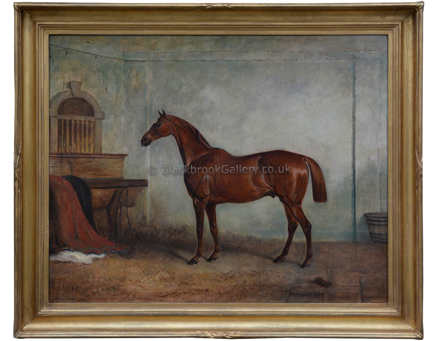 Hunter In A Stable, Antique Animal Painting By John Ferneley Snr.