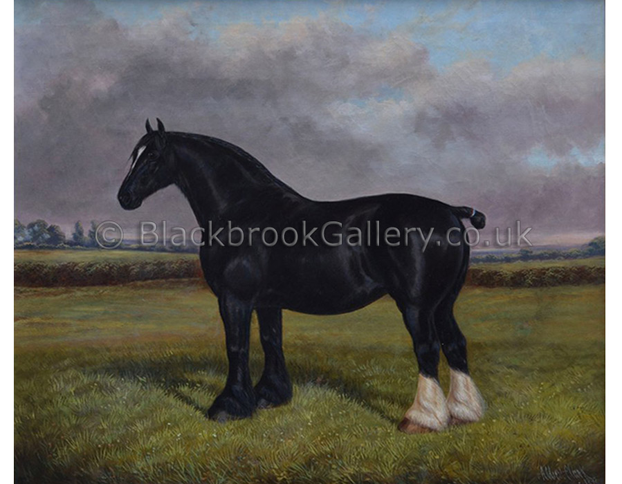 Black shire by Albert Clark antique animal paintings
