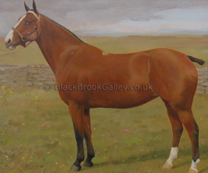 Bay horse by Mabel Hollams naive animal paintings