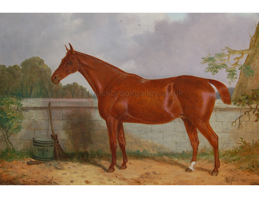 Chestnut hunter by Richard Whitford antique animal paintings