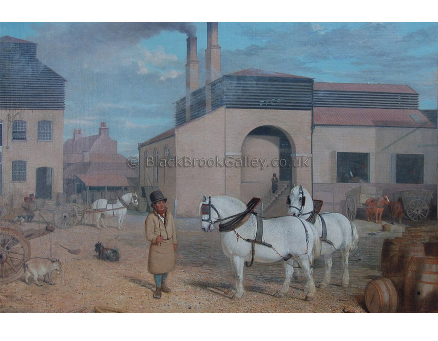 Hodgson's brewery by Thomas Woodward antique animal paintings