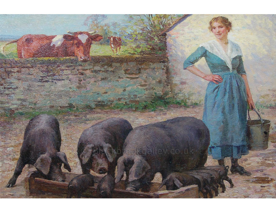 Antique animal painting - Bibbys Animal Feeds Company