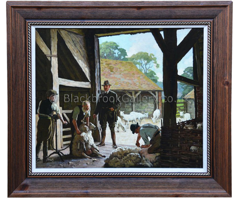 Shearing the sheep by William Gunning King antique animal portrait