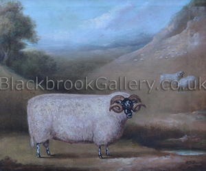Scottish blackface ram by William Henry Davis naive animal paintings