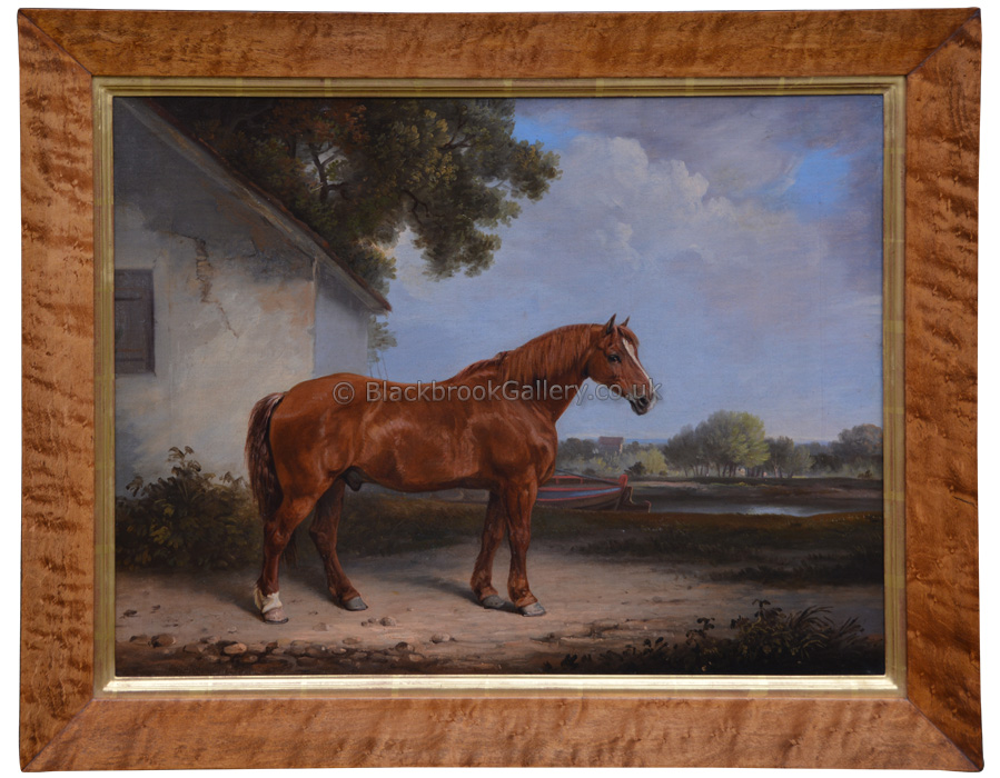 Antique Animal Painting, Barge Horse, Framed