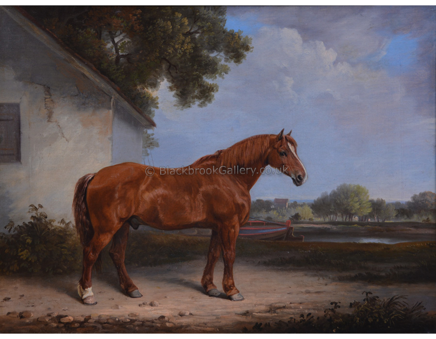 Antique Animal Painting, Barge Horse
