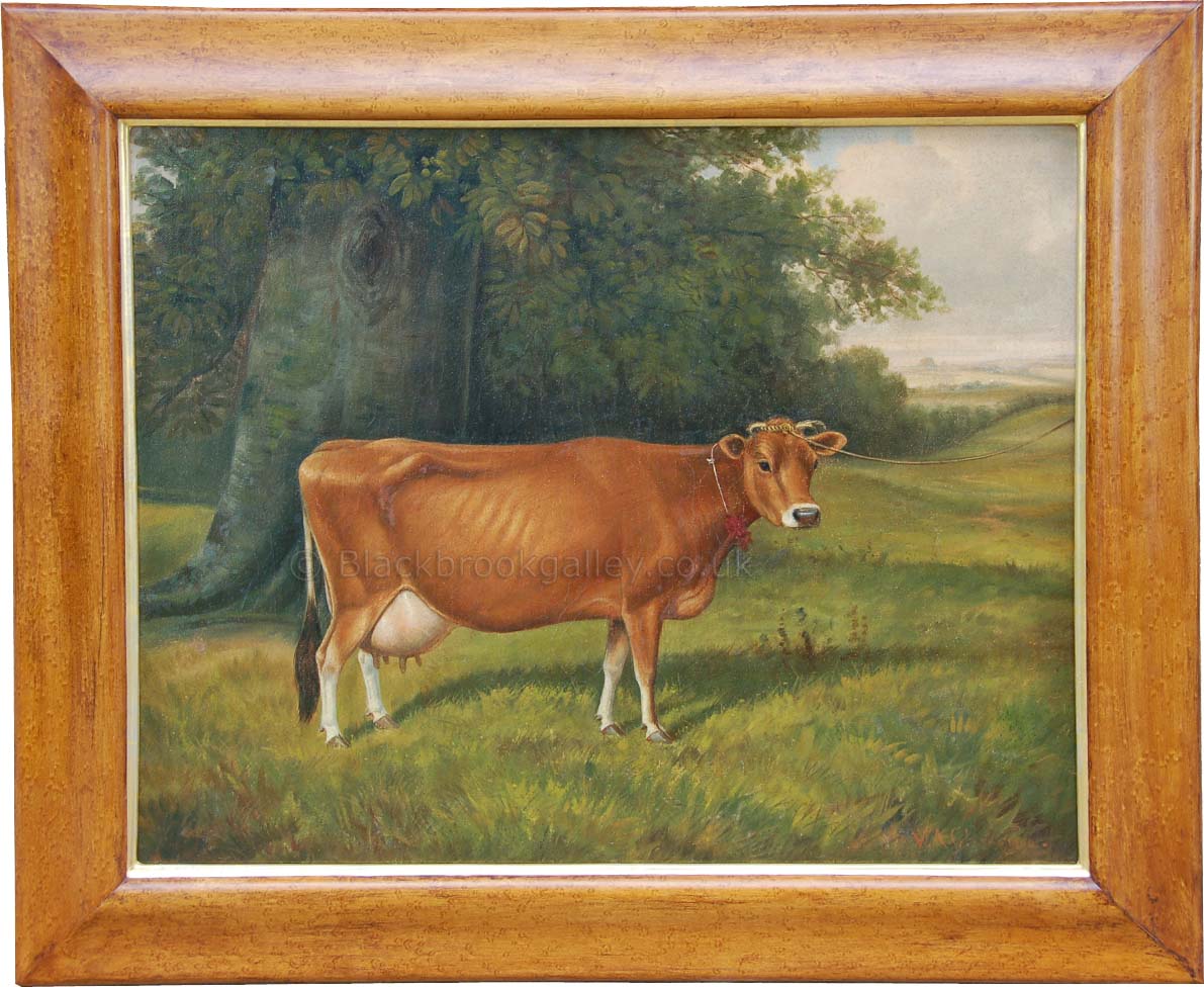 Prize Jersey Cow by William Albert Clark antique animal portrait