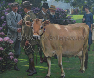 Prize jersey cow by William Gunning King naive animal paintings