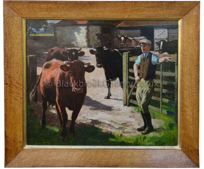 Turning out the cows by William Gunning King antique animal portrait