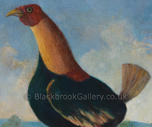 Pair of Naive Game Cocks